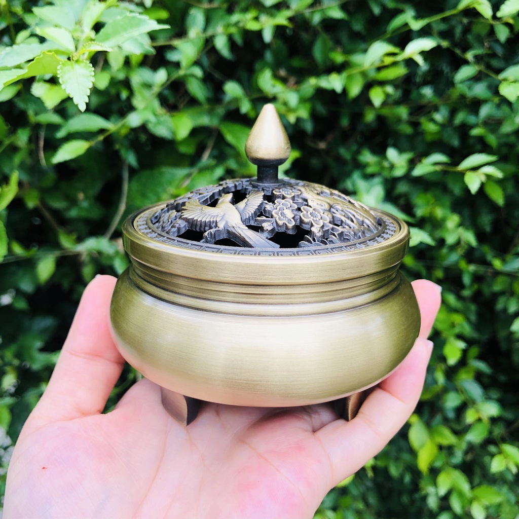 Lư Xông Trầm Hương [LOẠI 1] - Đỉnh Đốt Nhang Bằng Đồng Đúc Nguyên Khối Cao Cấp Thiết Kế Chạm Khắc Tinh Xảo Sắc Nét