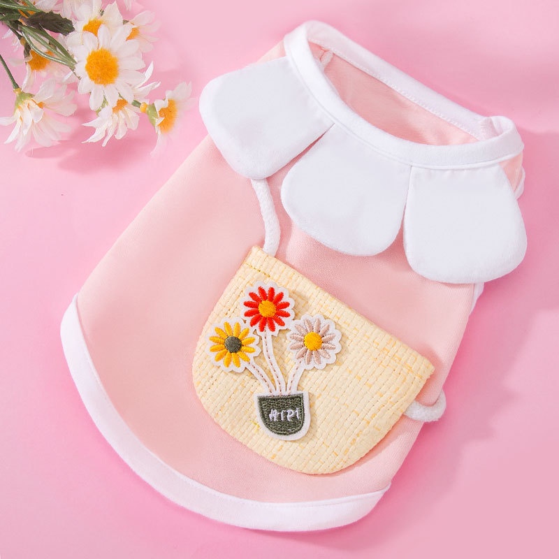 Áo Tank Top Hai Chân Mỏng Họa Tiết Hoa Hướng Dương Dễ Thương Thời Trang Mùa Hè Cho Thú