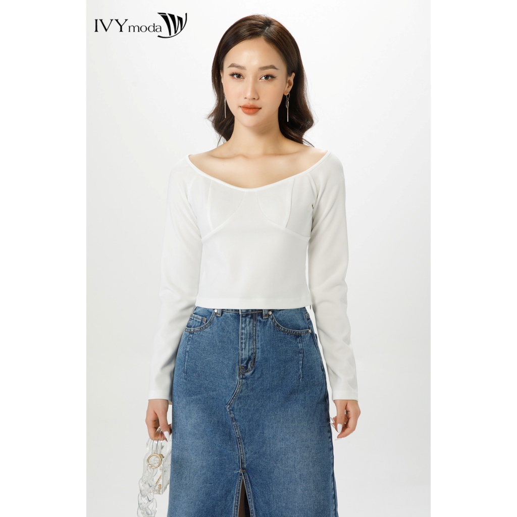 Áo croptop nữ dáng ôm IVY moda MS 58B9150