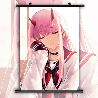 Poster treo tường in hình nhân vật darling in the franxx 002 zero two manga
