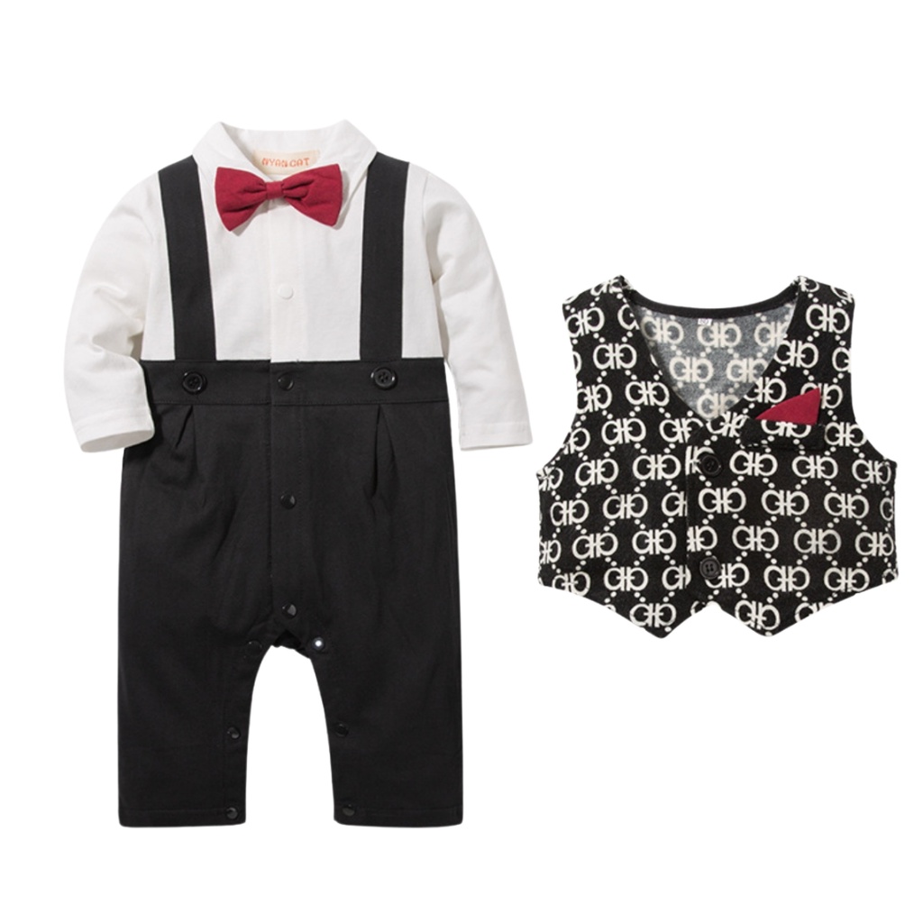 yếm gile bé trai sơ sinh kèm nơ size từ 0-12 tháng