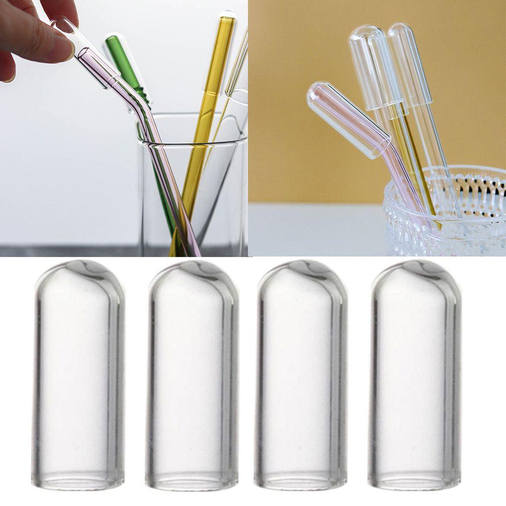 Bộ 1 / 4 Nút Bịt Ống Hút Thủy Tinh Chống Bụi Tiện Dụng