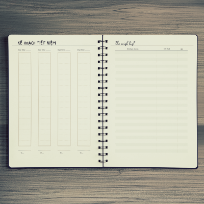 Sổ tay planner A5 180 trang phát triển bản thân toàn diện mục tiêu, công việc, thói quen tốt, tài chính của Self Planner