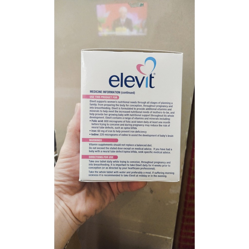 -Elevit bầu úc vitamin tổng hợp 100 viên