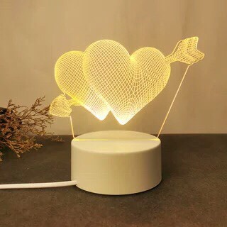 Đèn ngủ LED 3D 3 chế độ ánh sáng trang trí, quà tặng độc đáo