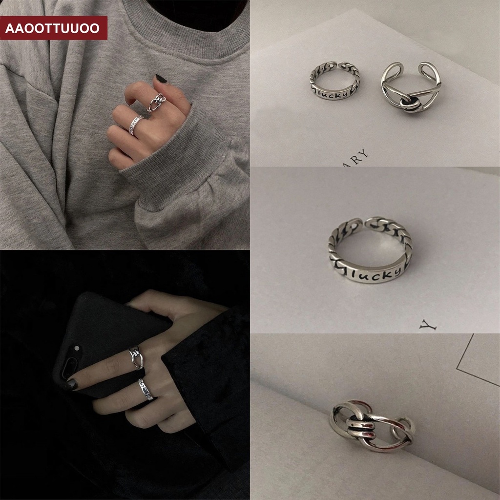 Bộ 2 Nhẫn Đeo Tay Thiết Kế Ấn Tượng