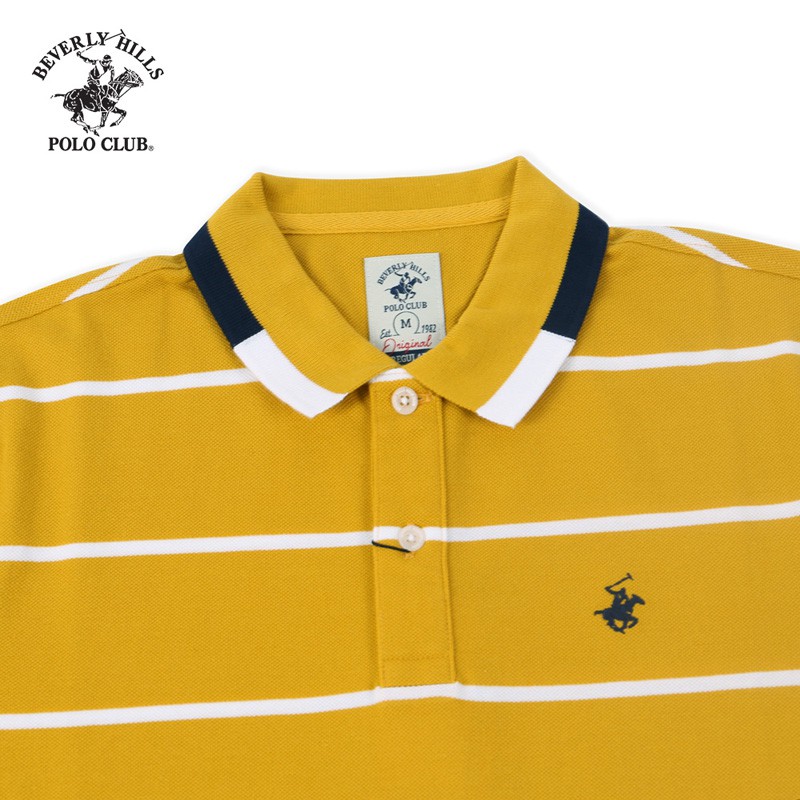 Áo polo ngắn tay nam Beverly Hills Polo Club Regularfit 100% cotton màu vàng - PMRSS20TL082