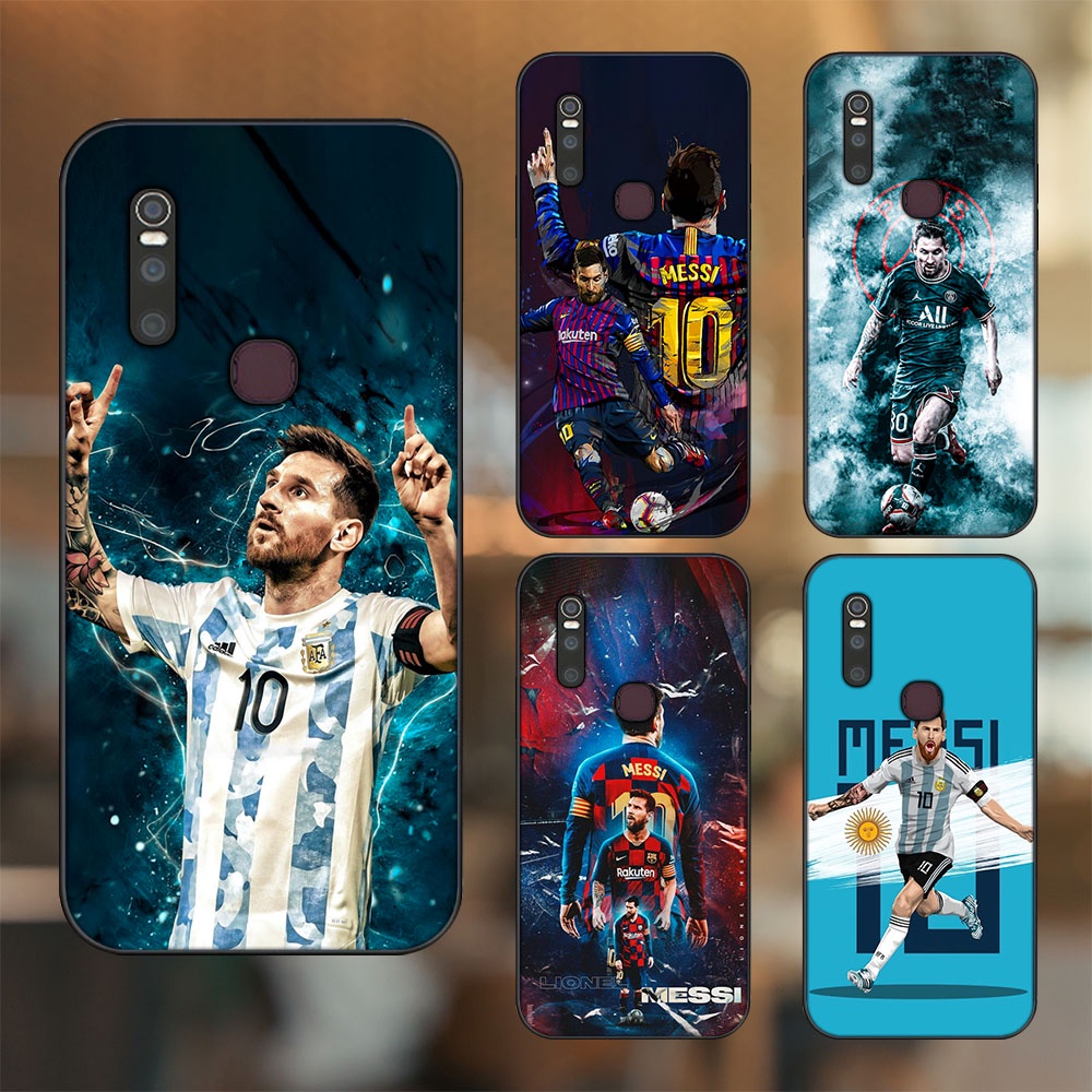 Ốp lưng Vivo V15 viền đen in hình Lionel Messi Barcelona PSG