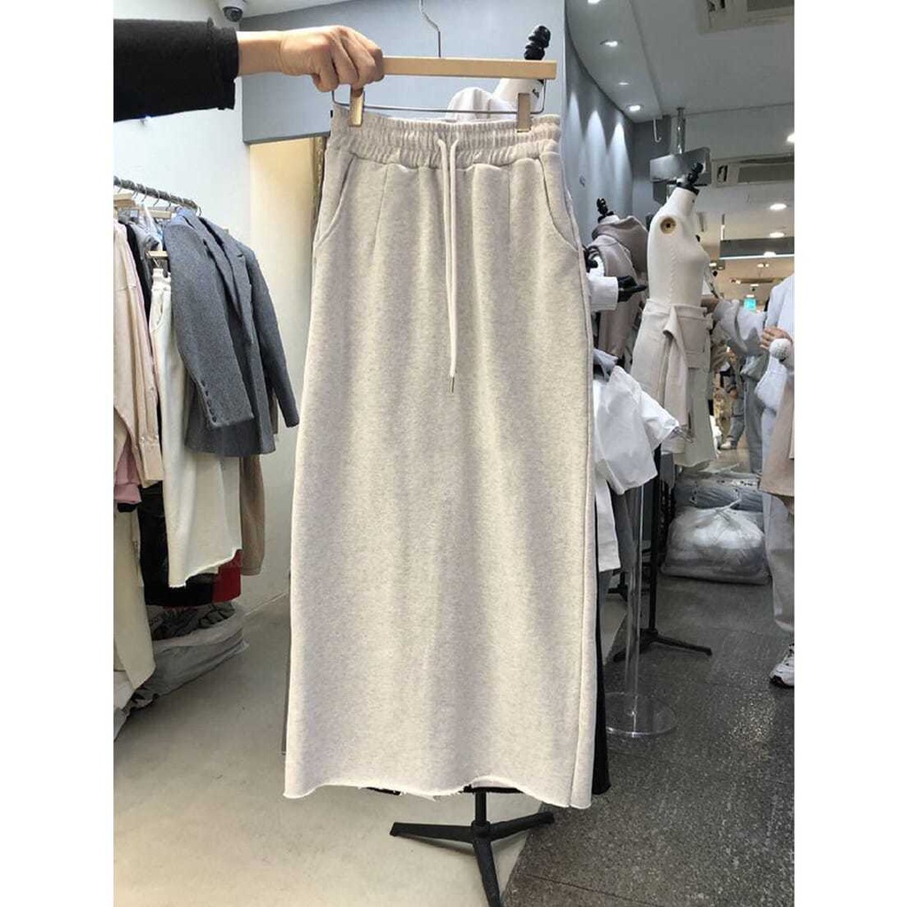 ❧❉ Chân Váy Dây Rút Một Mảnh Lưng Cao Cỡ Lớn 150kg Xẻ Tà Hông Dễ Phối Đồ Thời Trang Cho Nữ