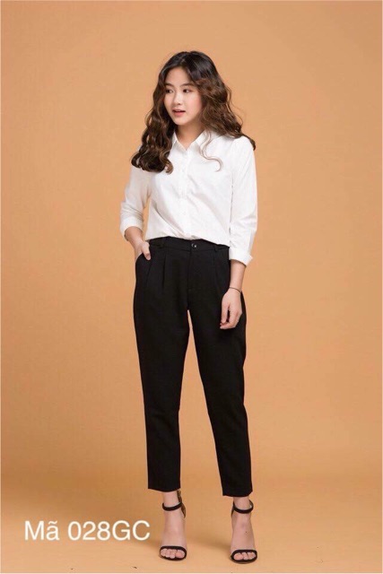 Combo áo sơmi + quần baggy công sở