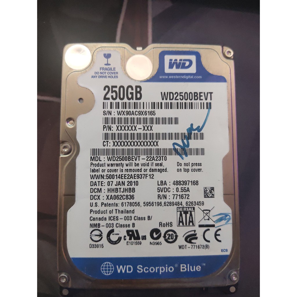 Ổ cứng Laptop WD HDD 150GB cũ Đã qua sử dụng Bảo hành 3 Tháng