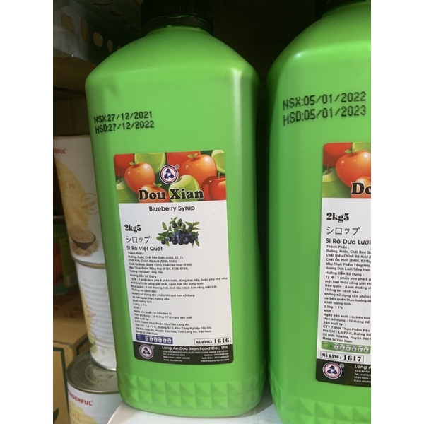 siro hàng huy douxian việt quất 2.5kg( bình xanh)