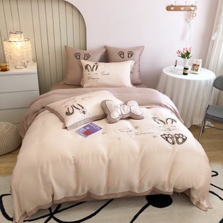 Bộ Chăn Ga Gối Lụa Tencel 60s Tai Thỏ“phối hình THỎ KUTE”