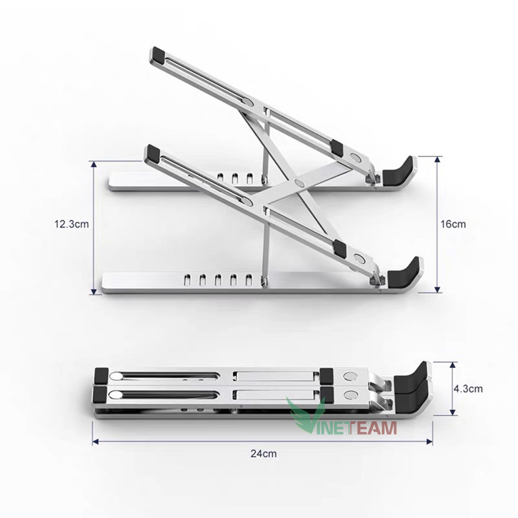 Giá đỡ laptop có thể gấp gọn, chỉnh độ cao và tản nhiệt S400 hãng WIWU Cho Macbook Air Pro Dell Xps Hp Lenovo -dc4267