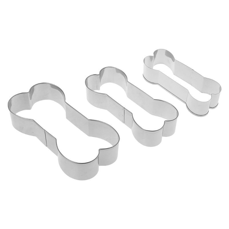 Bộ 3 Khuôn Cắt Bánh Quy Hình Xương Chó Bằng Thép Không Gỉ