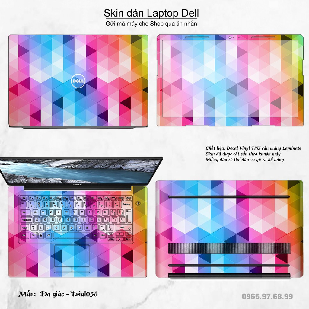 Skin dán Laptop Dell in hình Đa giác nhiều mẫu 10 (inbox mã máy cho Shop)