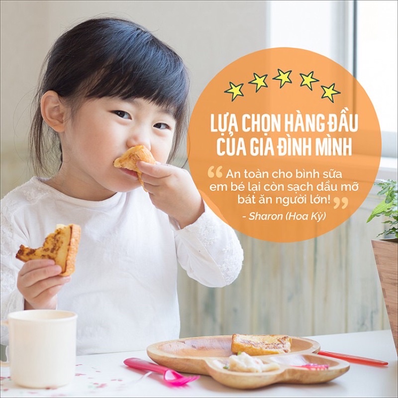 Nước Rửa Chén Bát Hữu Cơ Tám 8 Thơm 500ml-  HTX Sinh Dược, 100% từ thiên nhiên