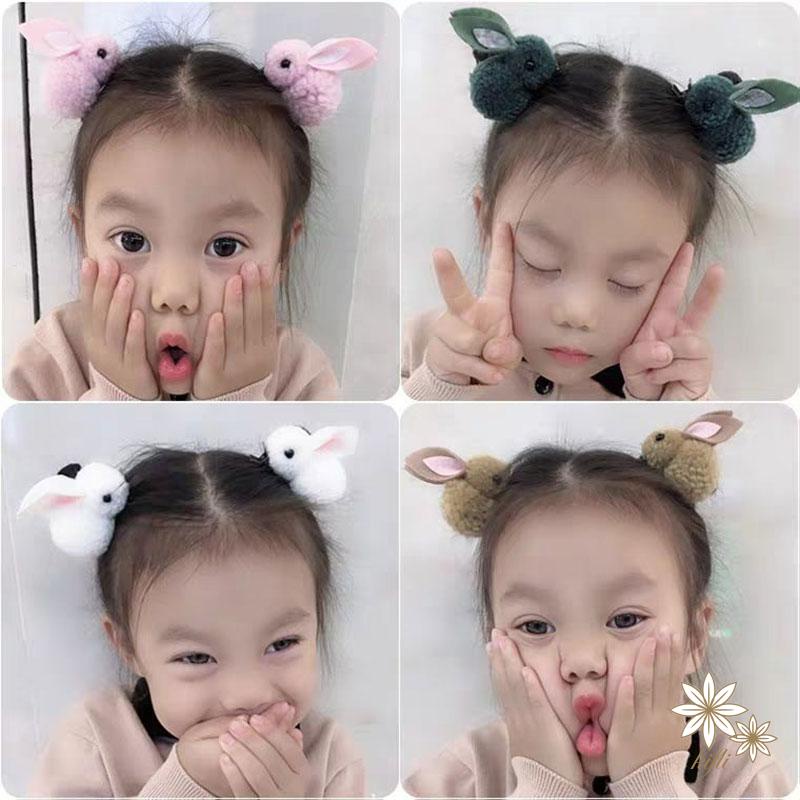 Kẹp Tóc Hình Thỏ Nhồi Bông Ba Chiều Dễ Thương Ngọt Ngào
