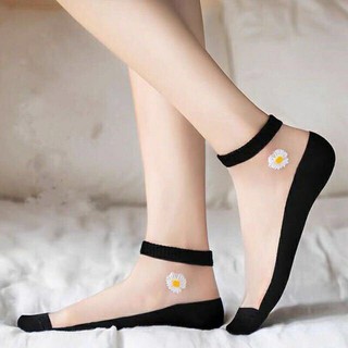 Set 10 Đôi Tất Ren Lụa Hoa Cúc chất đẹp.