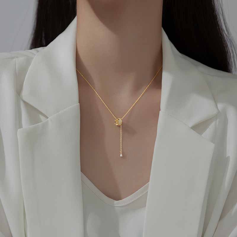 Chất lượng cao Hàn Quốc Rhinestone Vương miện Vòng cổ Nữ Thời trang Thanh lịch Vòng cổ