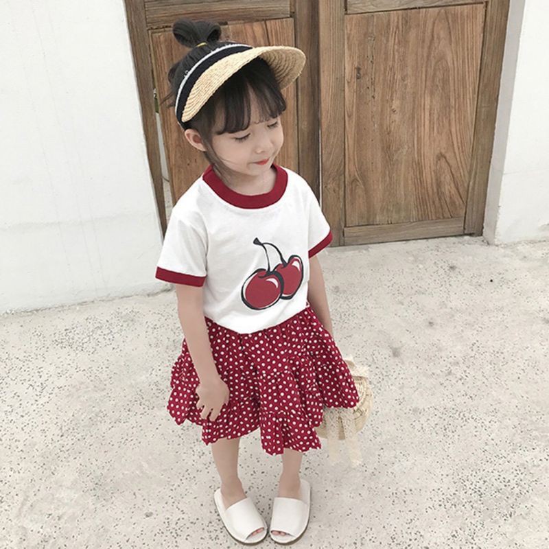 Sét áo váy Cherry cho bé gái cực xinh