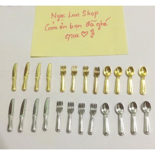 Đồ chơi dao, nĩa, muỗng cho búp bê