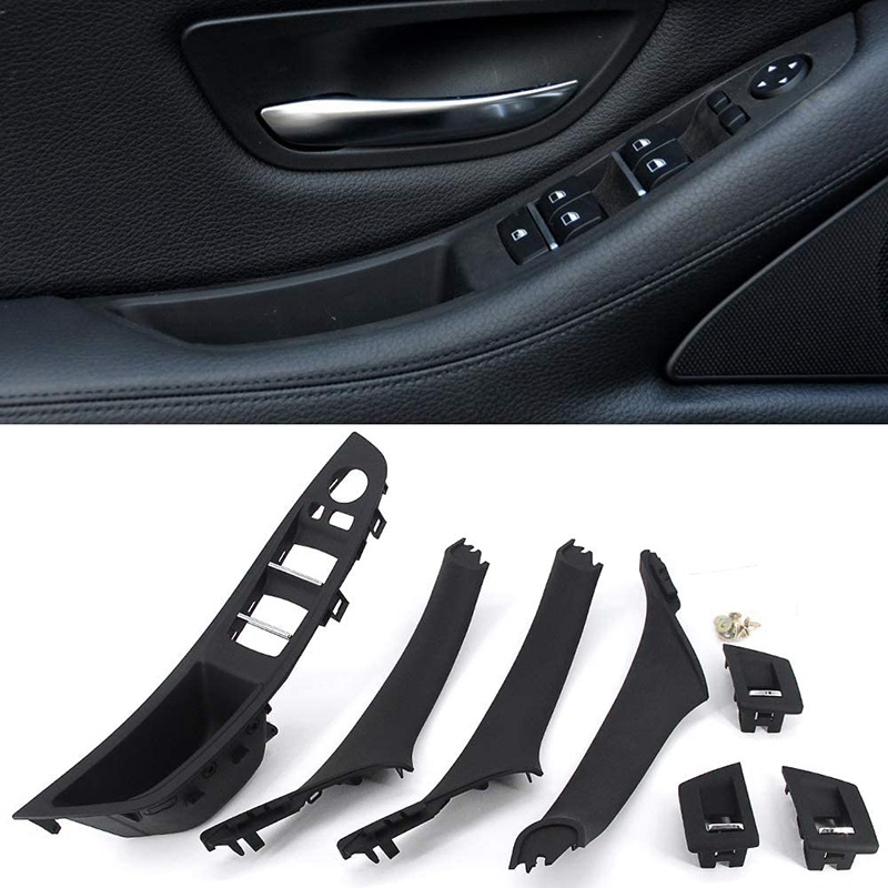 Đối với BMW 5 Dòng F10 F11 520D 525D 530D 535I LHD Tay nắm cửa nội thất ô tô Thích ứng —Black)