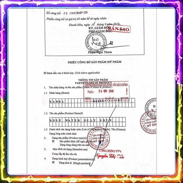 Nước Hoa Hồng, Toner Cho Da Dầu Mụn [KAMEL] - Cấp Ẩm HA & Cân Bằng Da, Se Khít Lỗ Chân Lông | BigBuy360 - bigbuy360.vn