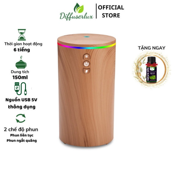 Máy khuếch tán tinh dầu ô tô loại mới 3 nút giúp khử mùi xe hơi - Diffuserlux