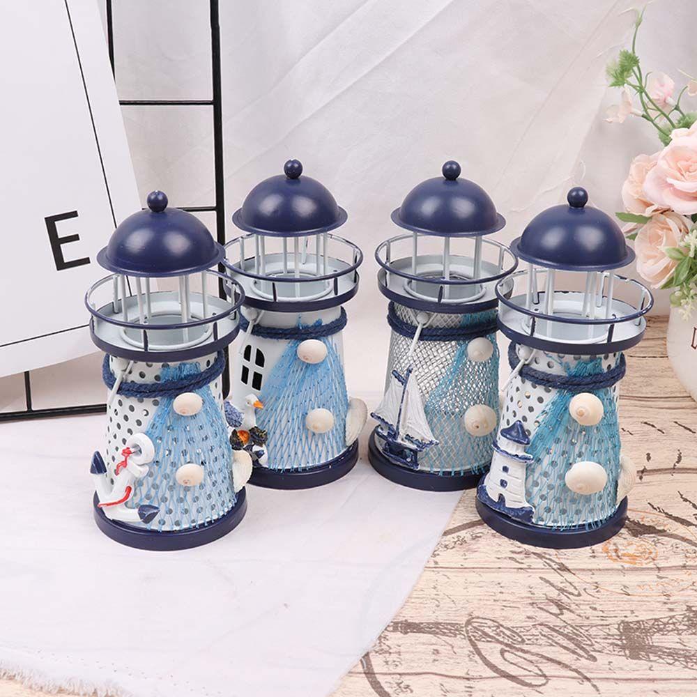 YIYU Chân Nến Đứng Hình Ngọn Hải Đăng Phong Cách Vintage Sáng Tạo Trang Trí Nhà Cửa
