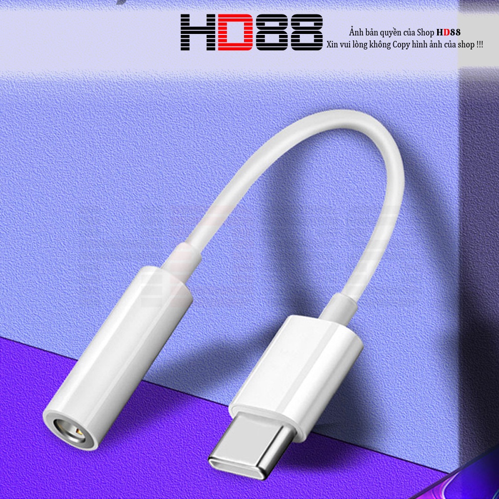 Rắc chuyển đổi type c sang tai nghe rắc tròn 3.5mm đàm thoại được - HD88 - A47