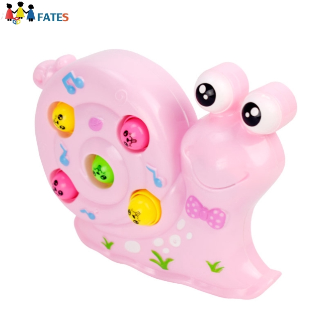 Baby Kids Cartoon Snail Shape Hit Hamster Game Playing Music Interactive Toy Random Color