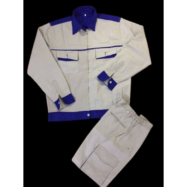 Quần áo bảo hộ may kỹ vải kaki dày dặn không bai nhão cho kỹ sư, giám sát, công nhân BHH - M02