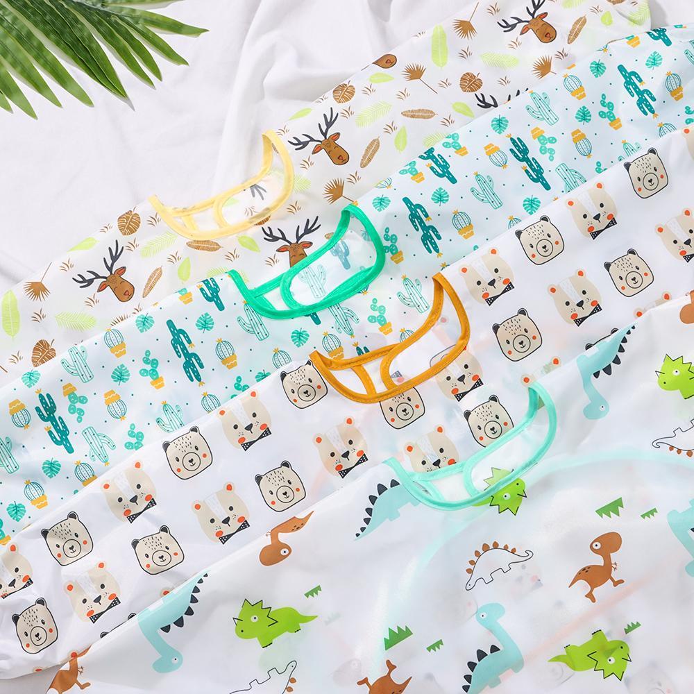 Áo Tạp Dề Tay Dài Chống Thấm Nước Cho Bé 0-6 Tuổi