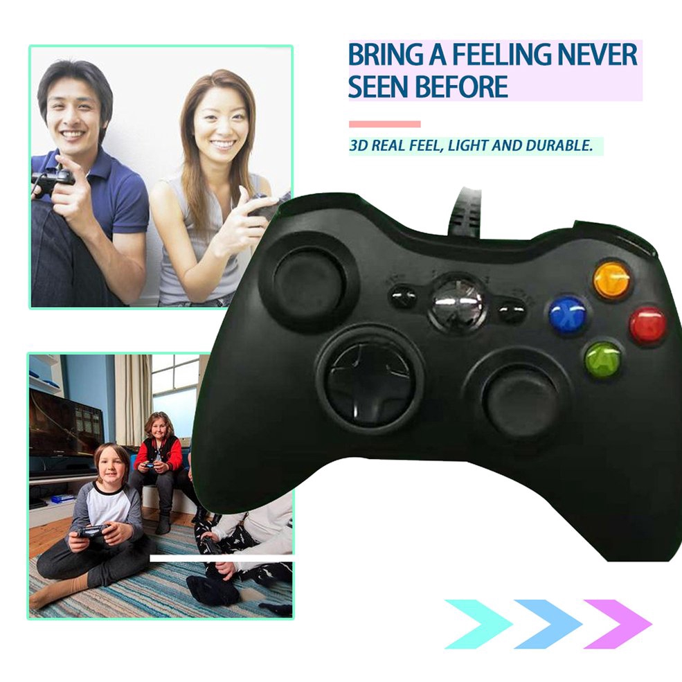 Tay Cầm Game Xbox 360 Microsoft - Hỗ trợ tất cả các thiệt bị Android , PC , Xbox ... Tay cầm chơi game có dây dành cho Microsoft Xbox 360 tay cầm chơi game máy tính rung kép pc360 kèm CD