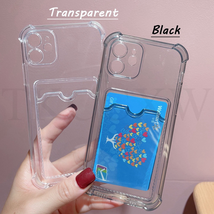 Ốp Điện Thoại TPU Dẻo Trong Suốt Có Ngăn Đựng Thẻ Chống Sốc Cho Oppo A15 A15S A35 A54 A94 A12 A12S A11K