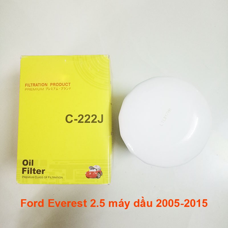 Lọc nhớt C222J JS dùng cho Ford Everest 2.5 máy dầu 2005, 2006, 2007, 2008, 2009, 2010, 2011, 2012, 2013, 2014, 2015