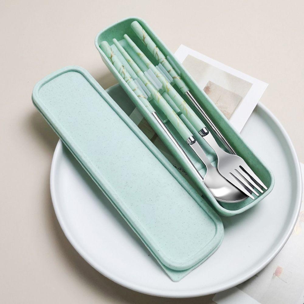 Bộ 3 Món Muỗng Đũa Nĩa Di Động Có Thể Tái Sử Dụng Kèm Hộp Đựng