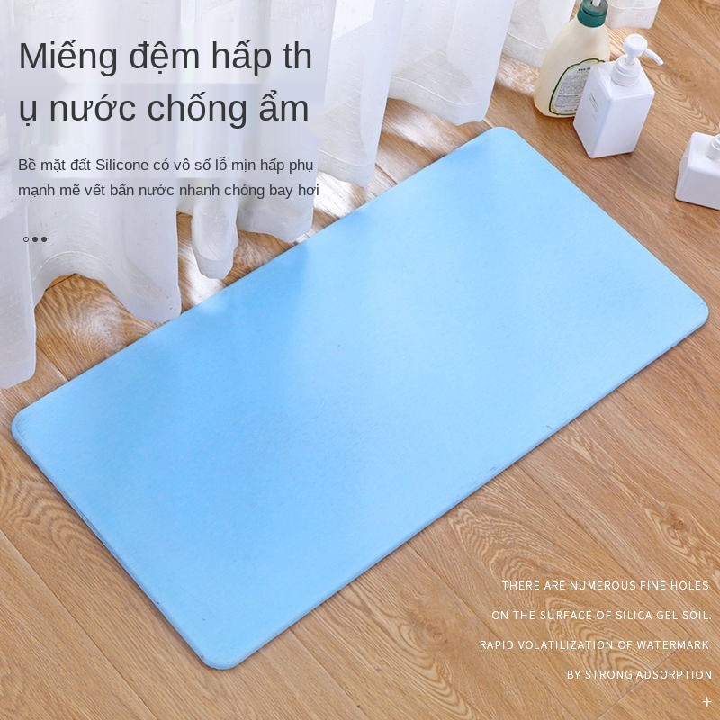 Thảm thấm bùn Han Ji Natural Diatom phòng tắm Sàn nhà vệ sinh lối vào nước Khô nhanh Tấm lót chân chống trượt