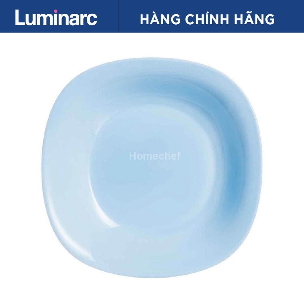 Đĩa (dĩa) thủy tinh sâu lòng Luminarc Carine Light Blue 21cm, dùng lò vi sóng, máy rửa bát - P4250*3