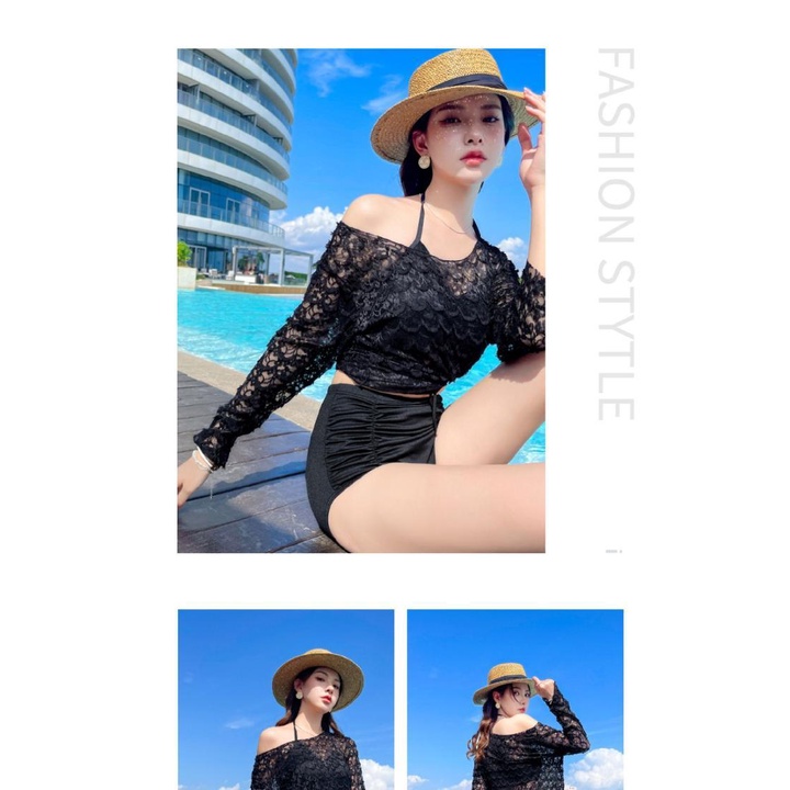 Bộ Đồ Bơi Ba Mảnh Kèm Vỏ Bọc Phong Cách Hàn Quốc Thời Trang Mùa Hè Quyến Rũ Dành Cho Nữ