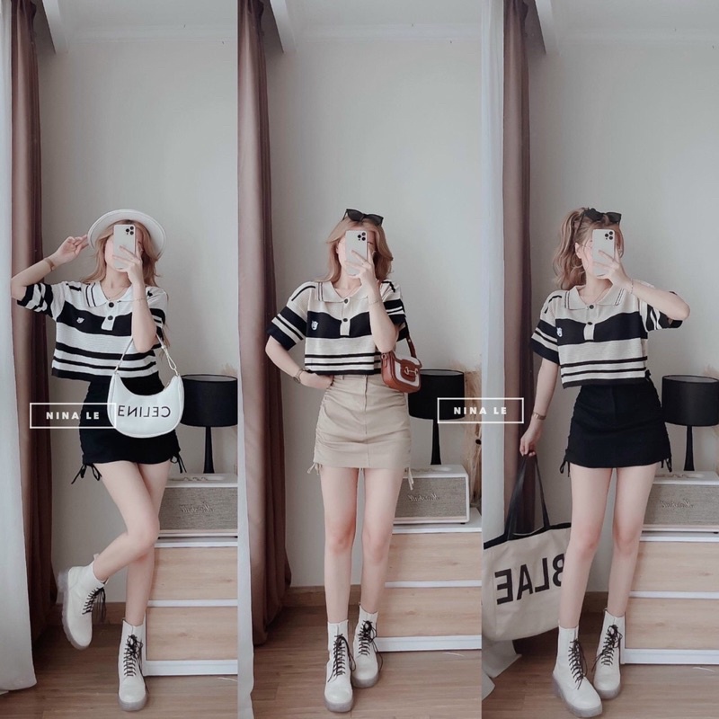 Áo croptop sọc bigsize