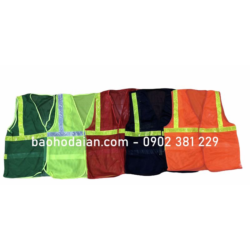 Áo phản quang lưới công nhân - phản quang nhựa