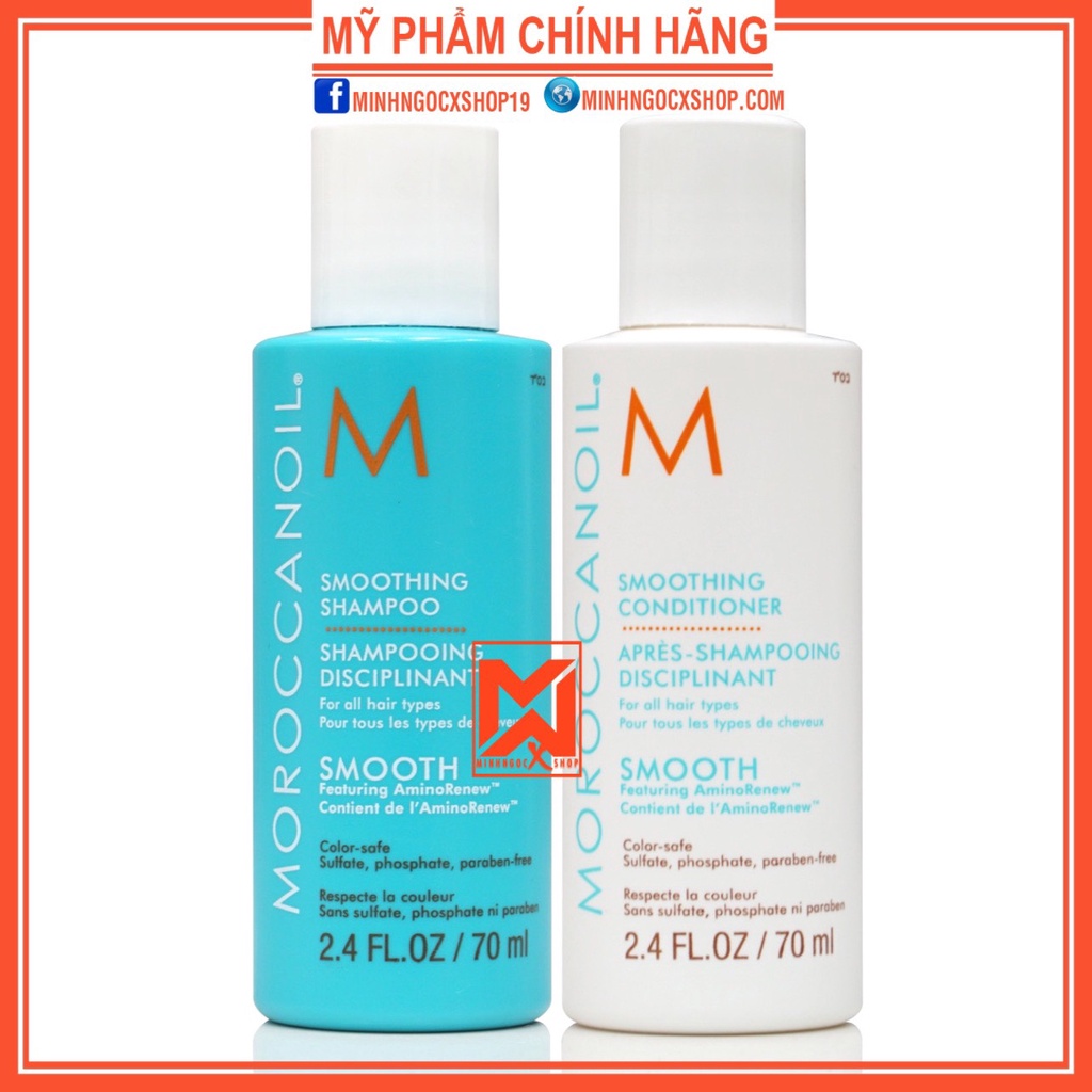 Dầu gội xả suôn mượt MOROCCANOIL Smooth 70ml chính hãng