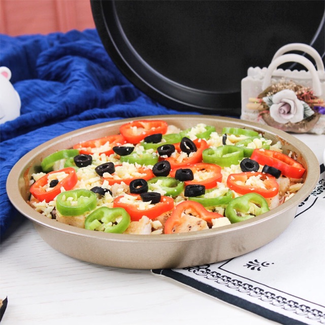 Khuôn nướng pizza màu vàng 16cm,18cm,20cm,22cm