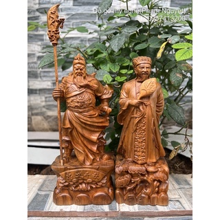 Tượng gỗ quan công,khổng minh gỗ bách xanh bày phong thủy