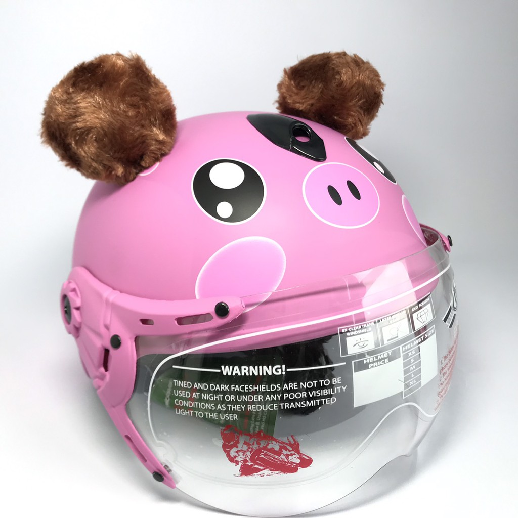 Mũ bảo hiểm trẻ em có kính V&amp;S Helmet - Heo đáng yêu
