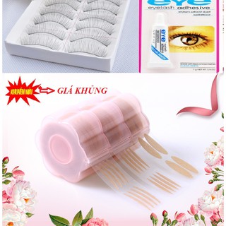 Combo 440 Chiếc Dán Kích Mí Hàn Quốc- 10 Cặp Mi Lụa Đài Loan- Keo dán Mi
