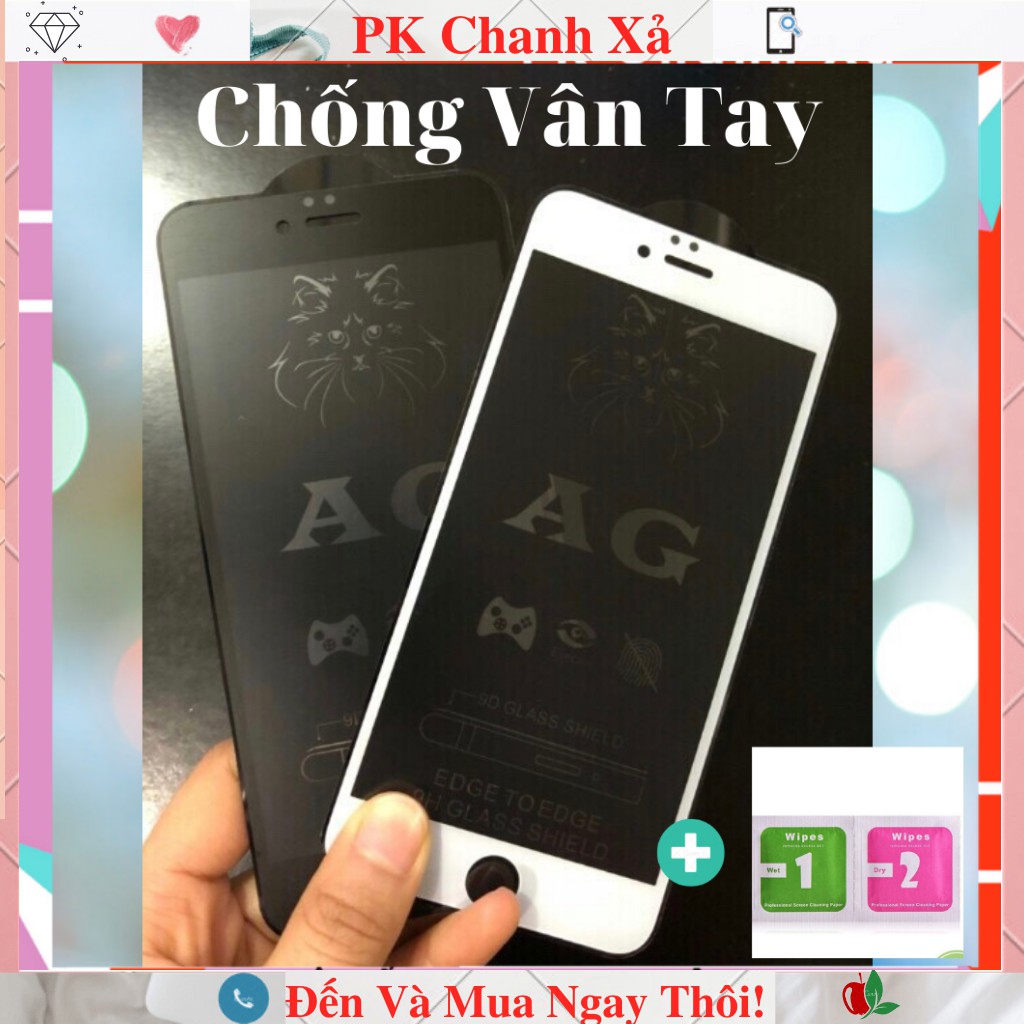 Kính Cường Lực Iphone CHỐNG VÂN TAY Full Màn Cho Iphone 6/6s/6plus/6splus/7/8/7plus/8plus/X/Xs/Xsmax/ip11/11pro/11promax | BigBuy360 - bigbuy360.vn