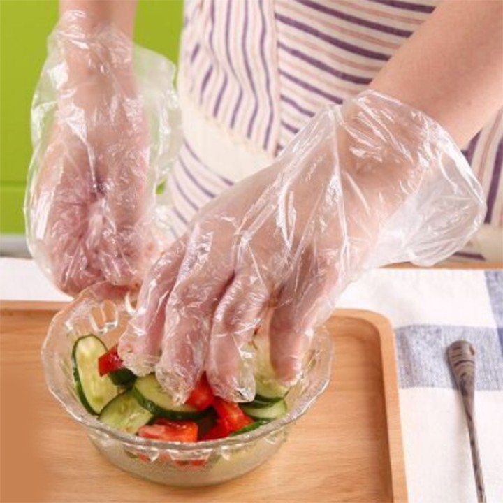 Set 200 Găng tay nilon trong suốt PE AB siêu dai bền loại hộp dùng 1 lần hoặc tái sử dụng